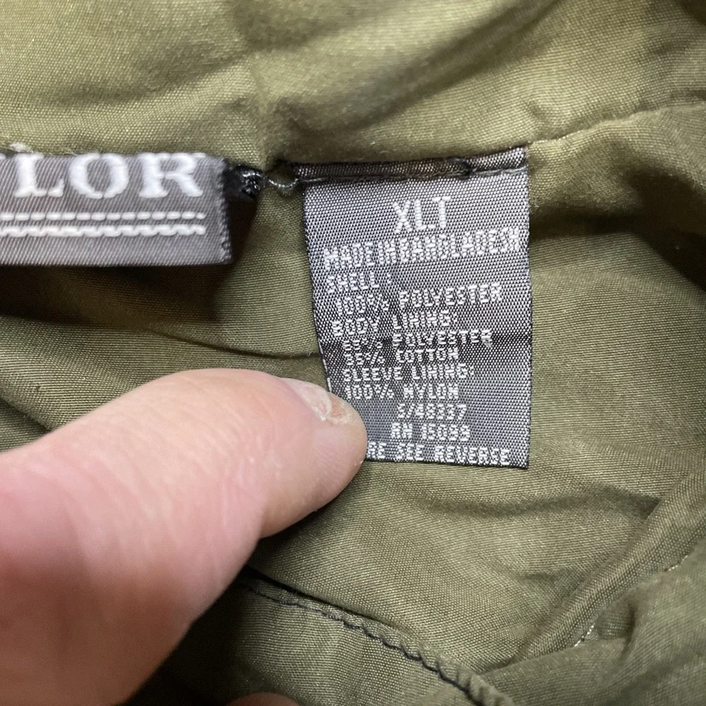 Vintage‎ David Taylor Men's Lightweight Bomber Jacket Size: XLT Black And Green